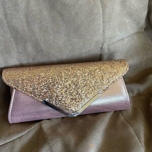 Glittery Rose Gold and Pink Clutch